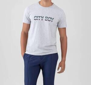 NEW RON DORFF organic cotton city boy short sleeve t-shirt in heather grey